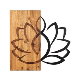Wallity Lotus Escultura de pared Negro y Nogal